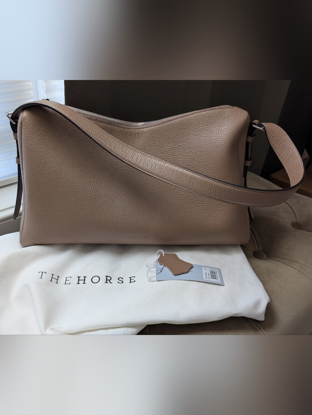 The Horse Lottie Taupe Leather Shoulder Bag